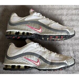 Nike Reax Run 5 Womens Size 8.5 White/Gray/Pink Running Shoes Athletic Trainer